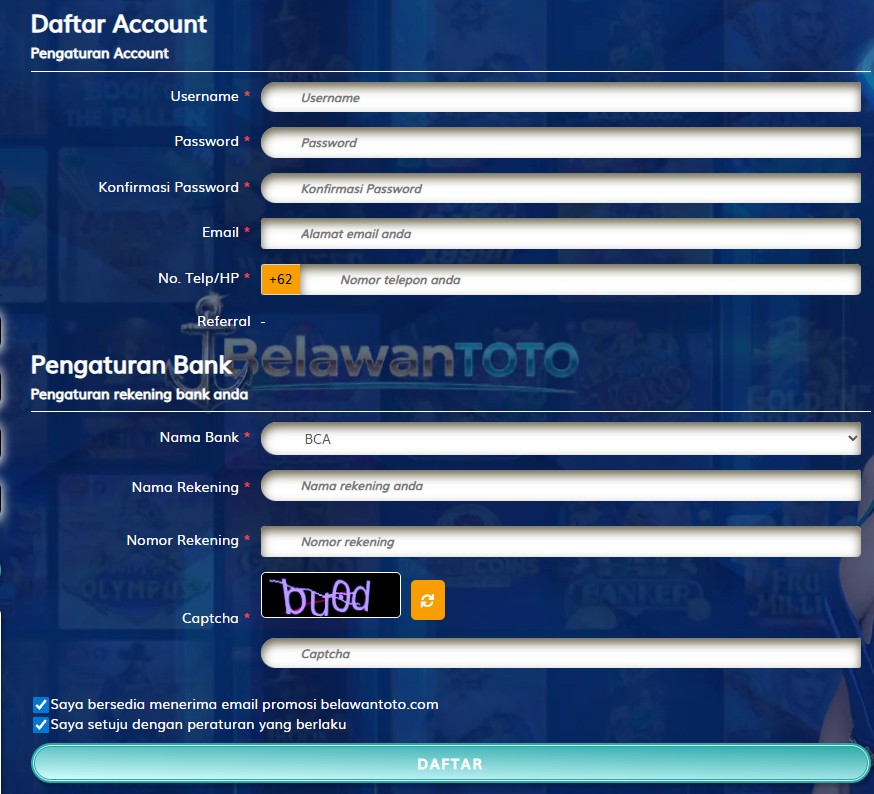 Cara Daftar Situs Toto Online Terpercaya Belawantoto dengan Mudah